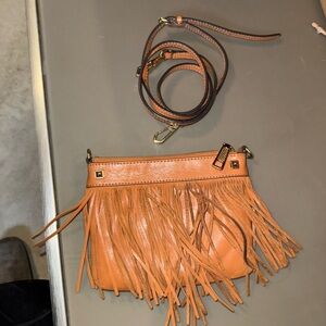 Women's Fringe Crossbody Bag in Tan